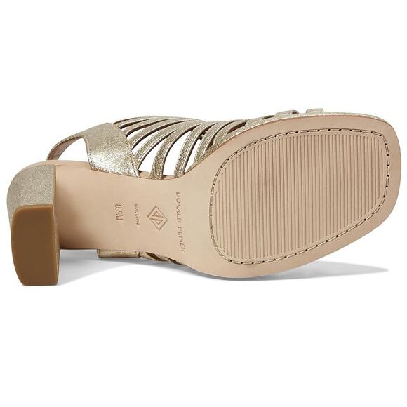 Donald Pliner Womens Sevanna Heeled Sandals US 8.5 M Gold Metallic Leather NIB - Picture 3 of 13